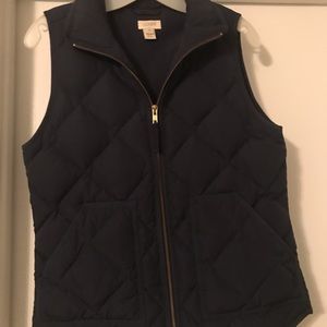 JCrew Navy blue quilted vest.